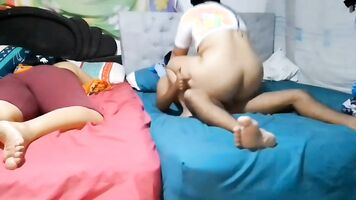 stepson fucks his stepmother hard while his stepsister rests